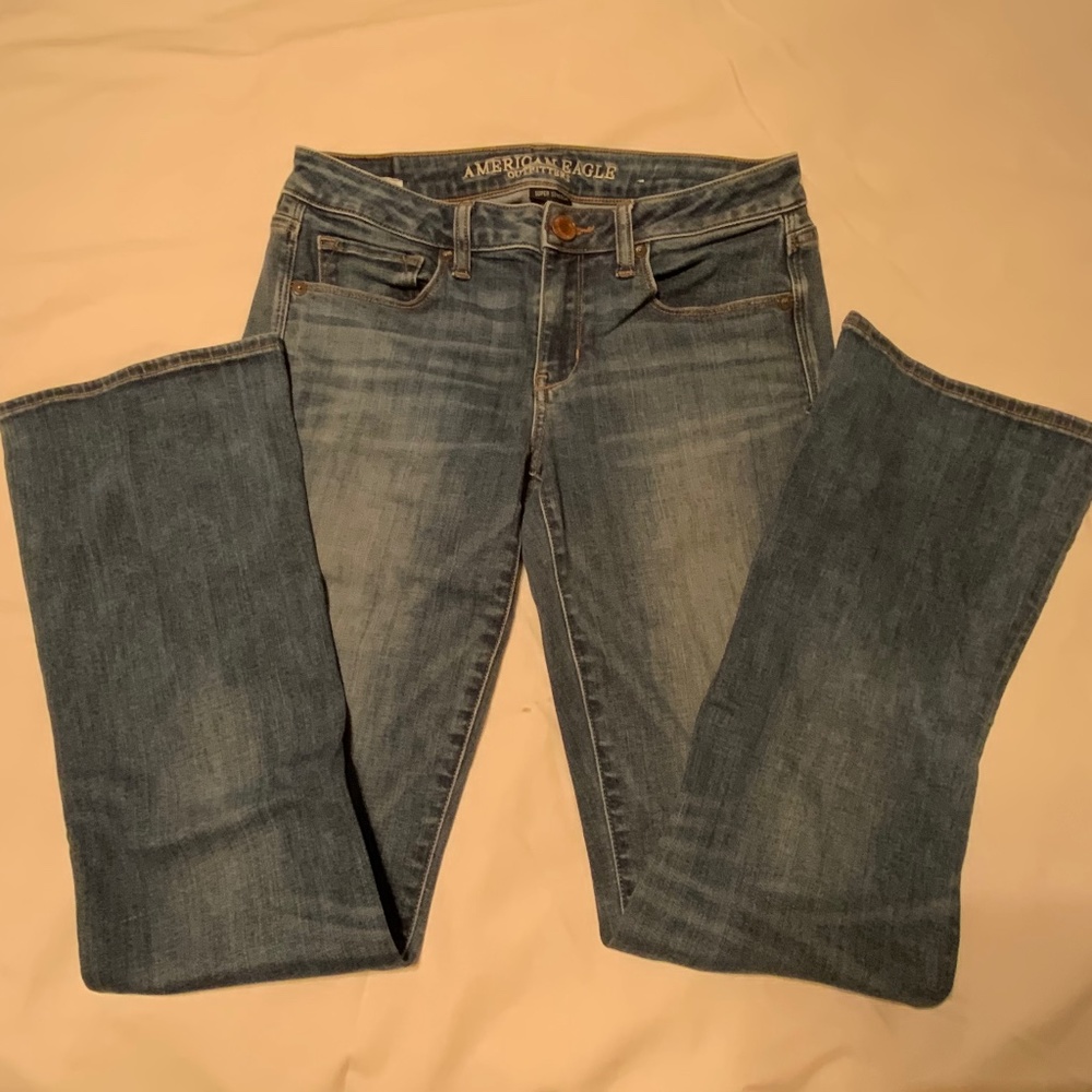 American Eagle Outfitters ‘Skinny Kick’ Slim Cut Barely Boot Blue Jeans (28x29)